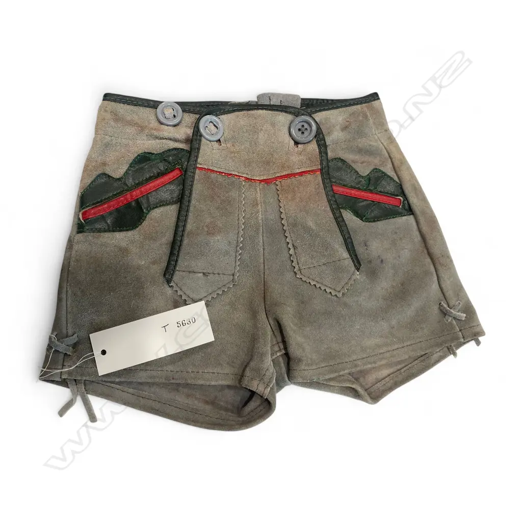 German? c.1955 boy's leather lederhosen, Image 1++